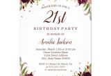 Birthday Invitation Template Nz Elegant Gold Burgundy Floral 21st Birthday Party