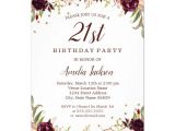 Birthday Invitation Template Nz Elegant Gold Burgundy Floral 21st Birthday Party