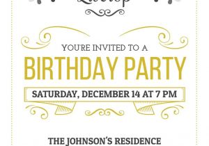 Birthday Invitation Template Pinterest Birthday Party Invitation Card Flyer 5x7in Template