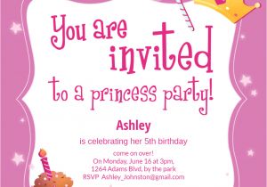 Birthday Invitation Template Princess Princess Magic Birthday Invitation Template Free