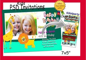 Birthday Invitation Template Psd Photoshop Templates Psd for Birthday Invitations Ticket