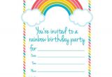 Birthday Invitation Template Rainbow Free Rainbow Birthday Invitations Bagvania Free
