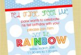 Birthday Invitation Template Rainbow Rainbow Boy Printable Birthday Invitation Rainbow by