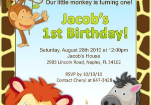 Birthday Invitation Template Safari 1st Birthday Jungle Invitation