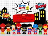 Birthday Invitation Template Superhero Greygrey Designs My Parties Brett 39 S Superhero 4th