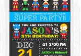 Birthday Invitation Template Superhero Superhero Birthday Invitation Superhero Boy Invitation