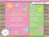 Birthday Invitation Template Text butterfly Invitation Template Birthday Party Instant