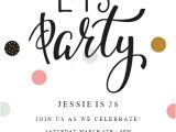 Birthday Invitation Template Text Lets Party Invitation Template Customize Add Text and