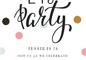 Birthday Invitation Template Text Lets Party Invitation Template Customize Add Text and