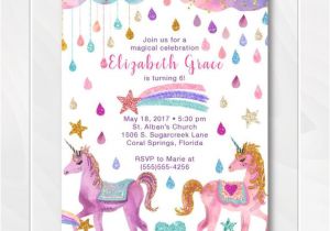 Birthday Invitation Template Unicorn Glitter Unicorn Birthday Invitations Gold Birthday