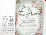 Birthday Invitation Template Vintage Birthday Tea Party Invitation Template Vintage Rose Tea