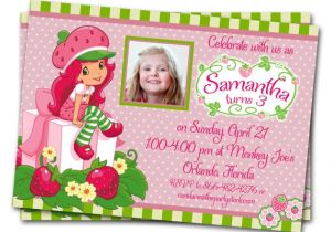 Birthday Invitation Template with Photo Items Similar to Strawberry Shortcake Birthday Invitations