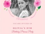 Birthday Invitation Template with Photo Pink Party Petals Birthday Invitation Template Free