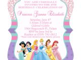 Birthday Invitation Templates Disney Princess 5×7 ornate Disney Princess Birthday Invitation Front Back