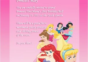 Birthday Invitation Templates Disney Princess Disney Princess Birthday Party Invitation Template