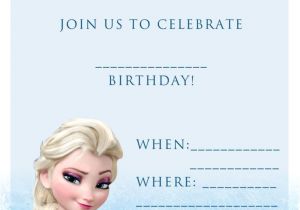 Birthday Invitation Templates Elsa Birthday Disney Frozen Blank Birthday Party Invitation