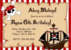 Birthday Invitation Templates Etsy Custom Pirate Birthday Invitation by Feelslikeaparty On Etsy