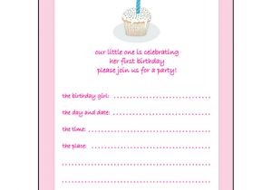 Birthday Invitation Templates for 10 Year Old 10 Childrens Birthday Party Invitations 1 Year Old Girl