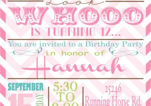 Birthday Invitation Templates for 12 Year Old 12 Years Old Birthday Invitations Free Invitation