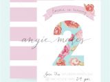 Birthday Invitation Templates for 2 Years Old Girl Cute 2 Year Old Girl Birthday Party Invitation Template