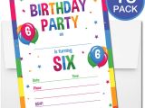 Birthday Invitation Templates for 6 Year Old Boy 6 Year Old Birthday Party Invitations with Envelopes 15