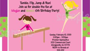 Birthday Invitation Templates Gymnastics Gymnastics Birthday Invitation Gymnastic by