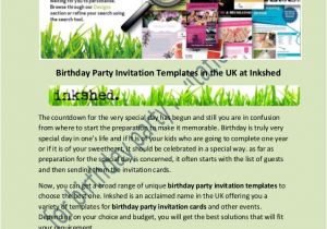 Birthday Invitation Templates Uk Birthday Party Invitation Templates In the Uk at Inkshed