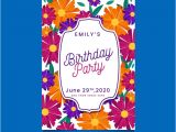 Birthday Invitation Templates Vector Free Download Birthday Invitation Floral Design Template Vector Free