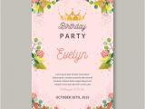 Birthday Invitation Templates Vector Free Download Colorful Floral Birthday Invitation Template Vector Free