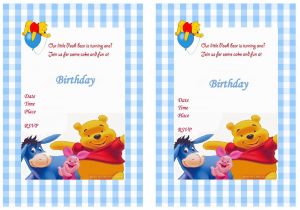 Birthday Invitation Templates Winnie Pooh Winnie the Pooh Invitation Templates Free