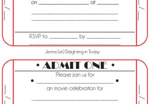 Birthday Invitation Ticket Template Free Movie Ticket Birthday Invitations Free Printable In 2019