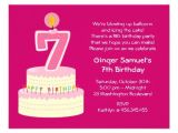 Birthday Invitation Wording for 7 Year Old Boy 7th Birthday Cake Invitation 4 25" X 5 5" Invitation Card
