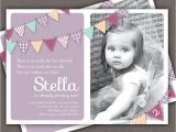 Birthday Invitation Wordings for 1 Year Old Bunting Invitation Printable Invite 1 Year Old 2 Year