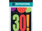 Birthday Invitations at Walmart Birthday Cheer 30th Birthday Invitations 8pk Walmart Com