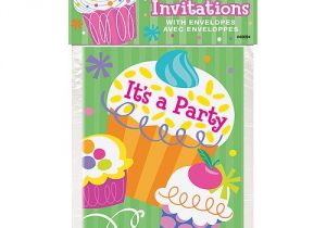 Birthday Invitations at Walmart Cupcake Party Invitations 8pk Walmart Com