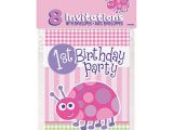 Birthday Invitations at Walmart First Birthday Ladybug Invitations 8pk Walmart Com