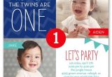 Birthday Invitations for Twins First Birthday 12 Twin Birthday Invitations Templates – Free Sample