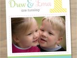 Birthday Invitations for Twins First Birthday Baby Girl and Boy Twins First 1st Birthday Invitation
