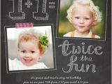 Birthday Invitations for Twins First Birthday Twice as Fun Twin Birthday Invitation