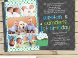 Birthday Invitations for Twins First Birthday Twin First Birthday Invitation Boy Twin 1st Birthday Invite