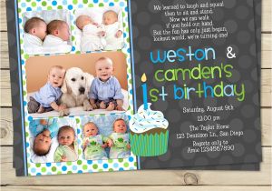 Birthday Invitations for Twins First Birthday Twin First Birthday Invitation Boy Twin 1st Birthday Invite