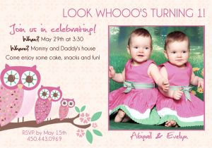 Birthday Invitations for Twins First Birthday Twins 1st Birthday Invitation You Print