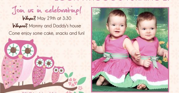 Birthday Invitations for Twins First Birthday Twins 1st Birthday Invitation You Print
