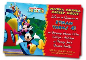 Birthday Invitations Free Printable Mickey Mouse Mickey Mouse Clubhouse Invitations Printable Personalized