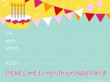 Birthday Invite Template Free Birthday Party Invitations for Girl Bagvania Free