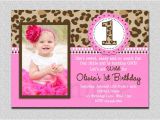 Birthday Party Invitation Cards Images Leopard Birthday Invitation 1st Birthday Party Invitation