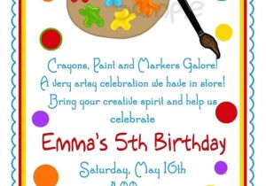 Birthday Party Invitation Template Art Free Art Invitations Art Party Painting Birthday Party Paint