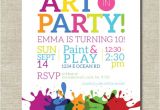 Birthday Party Invitation Template Art Free Art Party Invitation Painting Party Art Birthday Party