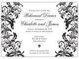 Birthday Party Invitation Template Black and White Branches Black On White Rehearsal Dinner Invitations
