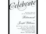Birthday Party Invitation Template Black and White Elegant Black White Retirement Party Invitations Zazzle